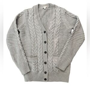 GAP Men’s Light Gray Cable Knit Cardigan